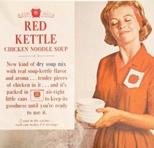 1963 Campbells Red Kettle Soup Mix Advertisement Food Beautiful Woman HM2K - $554.45 MXN
