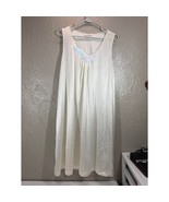 Vanity Fair Night Gown Sleep Wear Womens White Sleeveless Floral Size Large - $558.84 MXN
