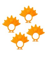 Turkey Napkin Rings Set Of 4 Orange Thanksgiving Table Decor USA PR128-O... - $6.84 CAD