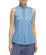 adidas Women&#39;s Ultimate365  Med-Blue Ottoman Printed Sleeveless Golf Pol... - $29.45 CAD
