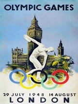 Olympic Games London July August 1948 Poster Interior Decor Home Office Art dq - £18.87 GBP