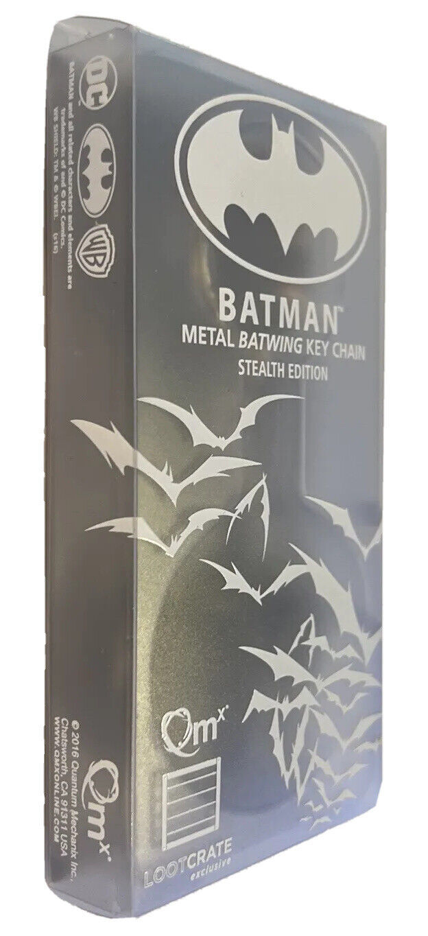 New Batman 1989 Movie Batwing KeyChain DieCast Metal Stealth Edition Qmx DC - $7.69