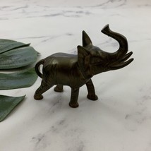 Vintage Solid Brass Elephant Figurine Statue Small Home Decor Animal Metal - £18.98 GBP