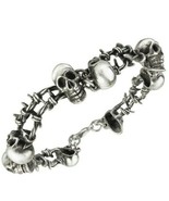 Alchemy Gothic No Mans Land Skull Barbed Wire Pewter Bracelet Passchenda... - $92.93 CAD