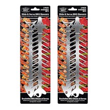 Proud Grill Slide &amp; Serve Bbq Skewers - Set Of 4 Stainless Steel Reusable Barbec - £42.21 GBP