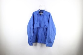 Vintage 90s Lands End Mens Large Distressed Packable Windbreaker Jacket Blue - £32.06 GBP