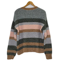 C&amp;C California Women&#39;s size Medium Crew Neck Sweater Marl Striped Canyon - £28.13 GBP