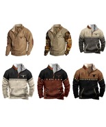 Cow Hoodies for Men Western Style Aztec Hoodie Vintage Sweatshirt Casual Long Sl - $25.77