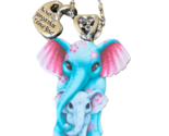 Acrylic Mama Elephant &amp; Calf w/ Charm Pendant Necklace - New - £11.78 GBP