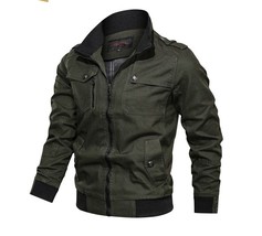 Causal Jacket Men Bomber Jackets Autumn Fashion Pilot Coat Army Men&#39;s Cargo Flig - £89.95 GBP