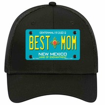 Best Mom Teal New Mexico Novelty Black Mesh License Plate Hat - £23.28 GBP