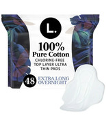 L. Organic Cotton &amp; Chlorine-Free Pads, Extra-Long Overnight Absorbency ... - £18.37 GBP