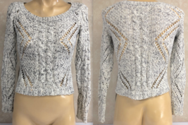 American Eagle Size Small Womens Sweater Cable Knit Cotton Blend Gray - $17.16