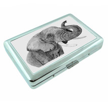 Elephant Art D29 Silver Metal Cigarette Case RFID Protection Wallet - $16.78