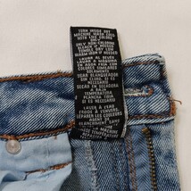 One 5 One MS239752 Women's Blue Pencil Stretch Denim Frayed Skirt Pockets Size S image 5