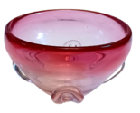 John Riekes Collection Deep Rubina Pink Lead Crystal Art Glass Bowl - £31.61 GBP