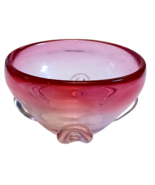 John Riekes Collection Deep Rubina Pink Lead Crystal Art Glass Bowl - £31.07 GBP