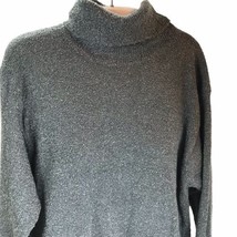 Vintage Western Connection Sweater Size L Gray Textured Soft Turtleneck - £11.83 GBP