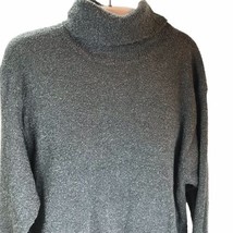 Vintage Western Connection Sweater Size L Gray Textured Soft Turtleneck - £11.47 GBP