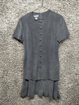 Patrick Collection Dress Women 12 DARK Blue 100% Silk Layered - $17.38