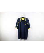 Adidas Mens 2XL Team Issued University of Michigan Football Polo Shirt Blue - $912.21 MXN