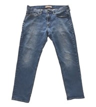 Gap 1969 Jeans Men 36x28 Blue Denim Slim Mid Rise Stretch Cotton Blend Tag 34x30 - $18.89