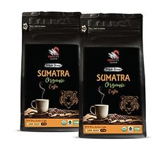 Sumatra Coffee Beans - Sumatra Whole B EAN S Organic Coffee, Dark Roast, Fair Trad - £18.95 GBP