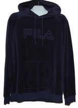 Fila Men&#39;s Navy Blue Cotton Velvet  Logo Hood Sweater Size XL NEW - £43.70 GBP