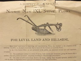 1800s antique NOURSE IXL SWIVEL PLOW AD PRICES parker gannett BROADSIDE - $68.26