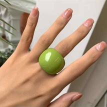 Gorgeous Green Resin Chunky Rings Size 7  A Perfect Gift for Women &amp; Teen Girls - £13.82 GBP