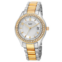 NEW Burgi BUR135TTG Women&#39;s Classic Coll. Swarovski Crystal Bezel Two Tone Watch - £45.60 GBP