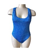 Nike Women&#39;s Water Dots Keyhole Back One-Piece Swimsuit Medium Pacific Blue - £31.54 GBP