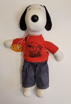 Vintage Peanuts Snoopy 14&quot; rag doll w/jeans &amp; shirt Determined by Ideal w/tag - £79.92 GBP