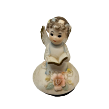 Vintage National Pottery Co Napco Trinket Dish Replacement Angel Lid 3&quot; - £11.27 GBP