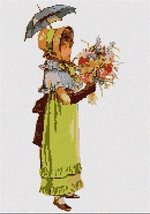 Pepita Needlepoint Canvas: Gabrielle and Parasol, 5&quot; x 10&quot; - £39.96 GBP+