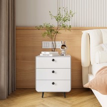 Modern Nightstand with 3 Drawers - Steel Bedside Table - $141.99