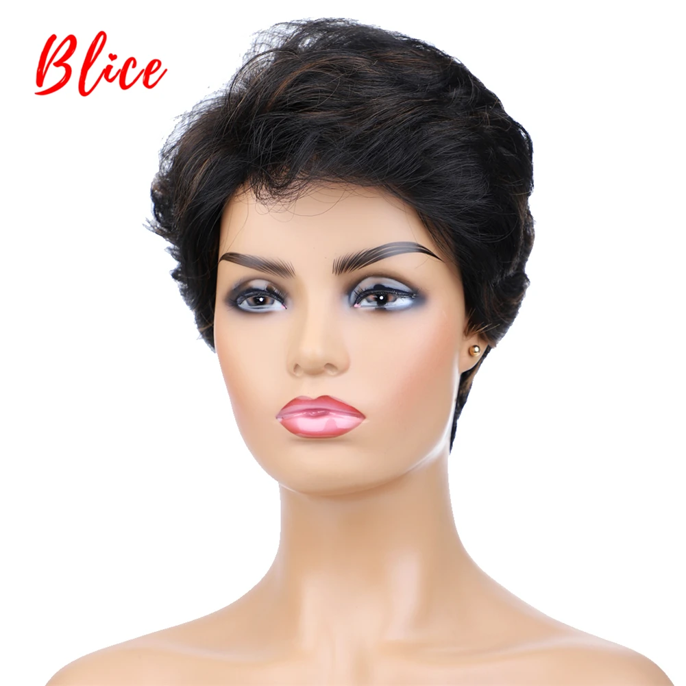Blice Synthetic Hair Mix Color Short Straight Wavy For Women Free Shipping He - £14.81 GBP