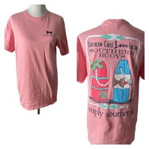 Simply Southern Southern Girls Love Their Southern Buoys Womens T Shirt Size M - £11.72 GBP