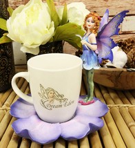 Pacific Giftware Dream Eden Purple Tea Flower Fairy Figurine with Drinking Mug - £38.36 GBP