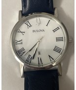 Bulova Women&#39;s Watch 96M146 Quartz Mother of Pearl White Dial Blue Leath... - $1,697.60 MXN