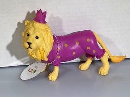 Circus Animal Toy Lion Dressed In Pink With Party Hat Pajamas Zoo Cat - £6.38 GBP