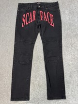 Scarface Reason Jeans Mens 40 (38x32) Black Slim Skinny Streetwear Hip H... - $34.64