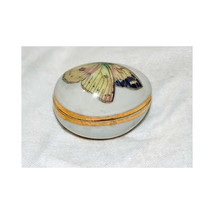 Limoges - Porcelain Floral Egg Box with Butterfly - £31.60 GBP