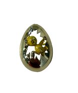 Vintage Hatching Chick Egg Brooch Yellow Enamel Easter Pin Gold Tone Fig... - $16.20