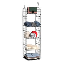 Metal Wire Hanging Closet Organizer, Adjustable Height 5-Shelf Closet Shelves An - £52.18 GBP