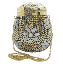 metal Beaded Ethnic clutch Girls Bridal Bag cross body bag for women - £59.69 GBP