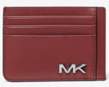 Michael Kors Cooper Slim Card Wallet Metal Logo Dark Cherry 36F3COLD1X N... - $19.79