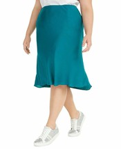 INC International Concepts Ladies Womens Bias-Cut Midi Skirt Green Plus Size 1X - $26.99