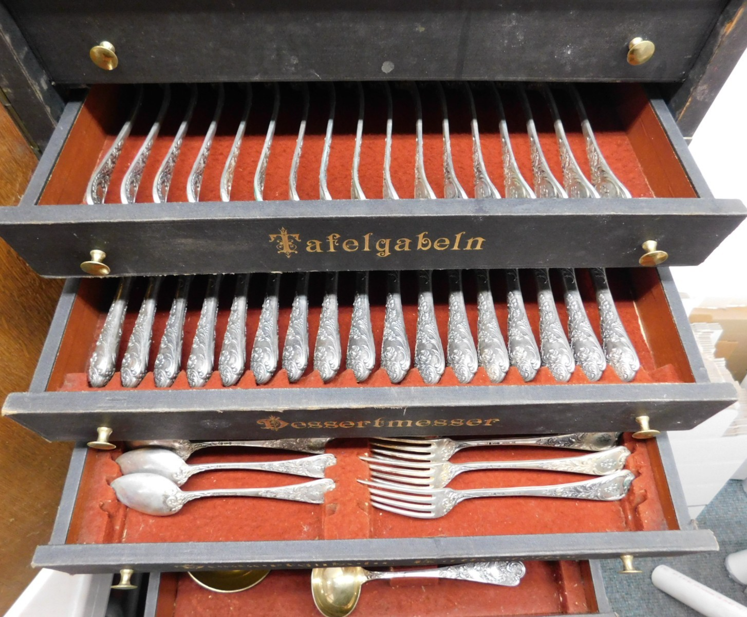 Model #150 by Bruckmann Sohn 800 Silver Flatware Set Service 175 pcs in Orig box Item image 3