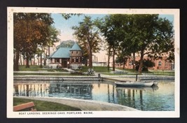 Portland, ME   Boat Landing, Deerings Oaks Maine Postcard CT American Art PC - £4.50 GBP